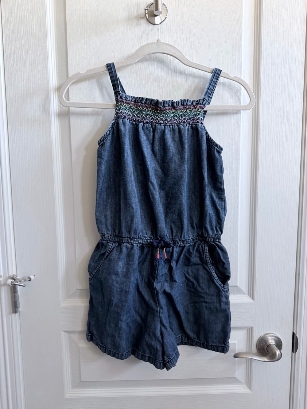 Girls Cat & Jack Denim Blue Smocked Romper | Summer Wear